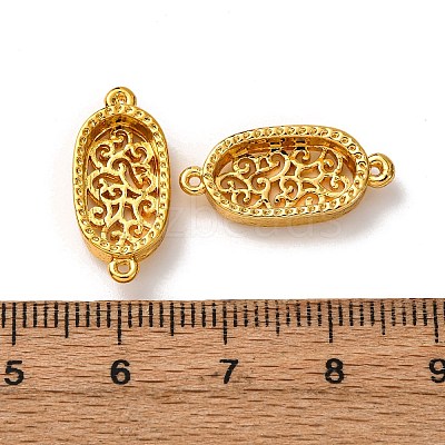 Oval Brass Connector Cabochon Settings KK-NH0007-02G-1