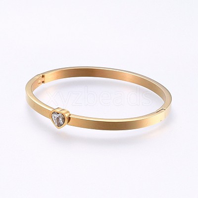 304 Stainless Steel Bangles BJEW-P222-08G-1