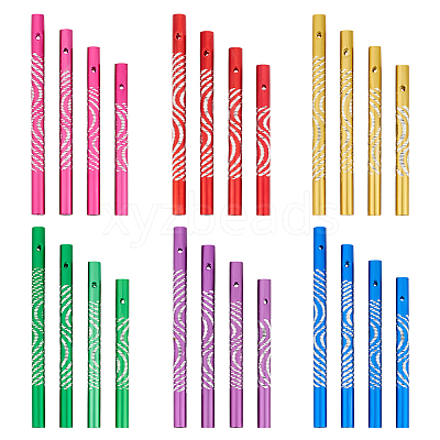 12 Sets 6 Colors Aluminium Round Tube Big Pendants FIND-MA0001-29-1