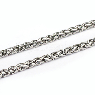 Tarnish Resistant 304 Stainless Steel Wheat Chains CHS-L001-30-3mm-1