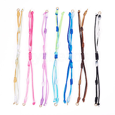14Pcs 7 Colors Segment Dyed Nylon Braided Cord Bracelet Makings AJEW-TAC00014-1
