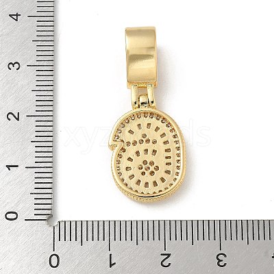 Brass Clear Cubic Zirconia European Dangle Charms LS-KK-R003-01G-06-1