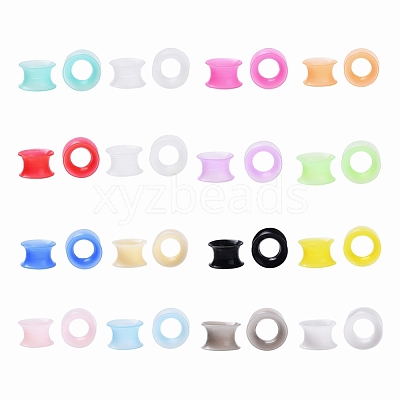 32Pcs 16 Colors Silicone Thin Ear Gauges Flesh Tunnels Plugs FIND-YW0001-17C-1