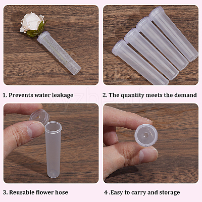 50Pcs Column Plastic Floral Water Tubes for Flower Arrangements AJEW-GF0014-22-1