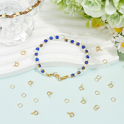 Brass Spring Ring Clasps KK-BBC0025-65-1