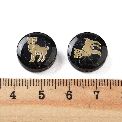 Dyed Black Synthetic Turquoise Beads G-F775-B07-1