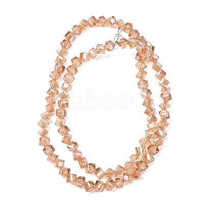 Electroplate Transparent Glass Beads Strands GL-CBA7A17-01A-07-1