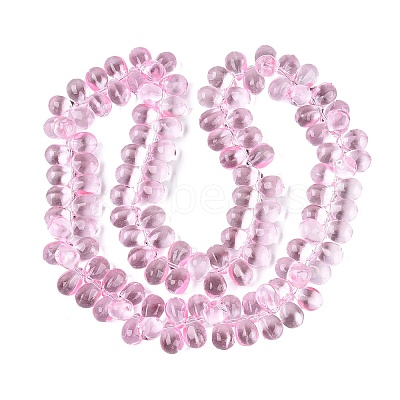 Baking Paint Transparent Glass Beads Strands GL-N005-02A-D01-1