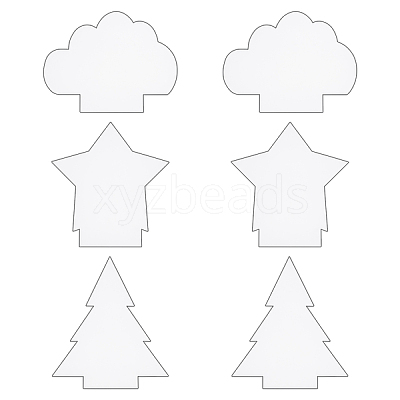 6Pcs Christmas Tree & Star & Cloud Acrylic Board TACR-GA0001-03-1