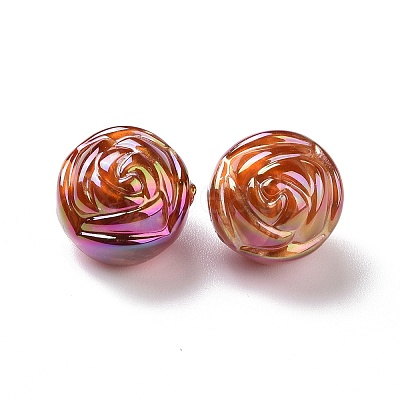UV Plating Rainbow Iridescent Acrylic Beads PACR-H003-23-1