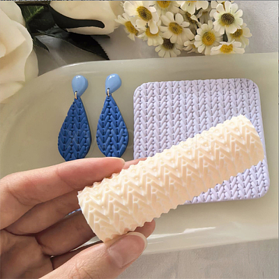 Plastic Polymer Clay Texture Roller for Making Earrings DIY-WH0622-471A-1