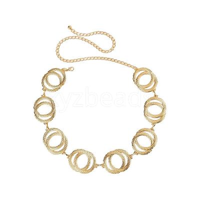 Double Ring Alloy Link Chain Waist Belly Chains for Women FS-WG31063-02-1