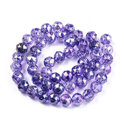 Transparent Electroplate Glass Beads Strands EGLA-N006-077D-1