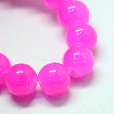 Baking Paint Imitation Jade Glass Round Bead Strands DGLA-Q021-4mm-28-1