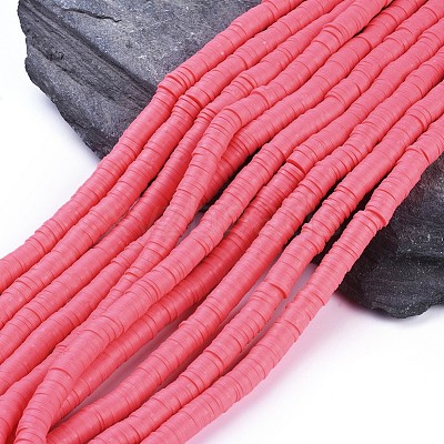 Flat Round Handmade Polymer Clay Beads CLAY-R067-8.0mm-25-1