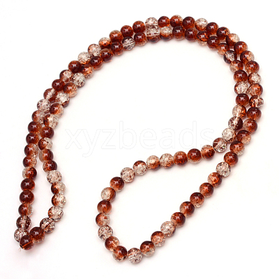 Baking Paint Crackle Glass Beads Strands X-CCG-S001-10mm-18-1