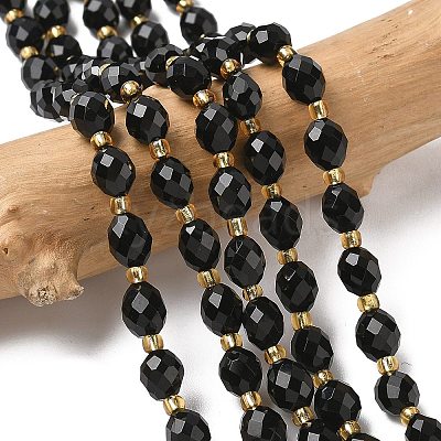 Natural Black Onyx Beads Strands G-F809-A23-01-1