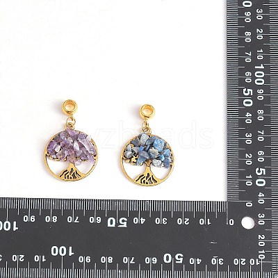 20Pcs 4 Styles Natural Mixed Stone Chip European Dangle Charms G-SZ0002-18-1