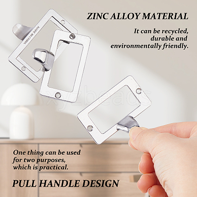 25Pcs Rectangle Zinc Alloy Label Frame Card Holder AJEW-FH0008-75B-1
