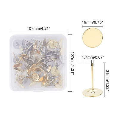 Iron Flat Round Head Nails AJEW-GA0001-51-B-1