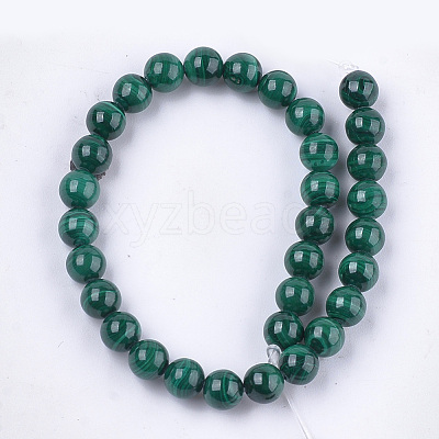 Natural Malachite Beads Strands G-S333-6mm-028-1