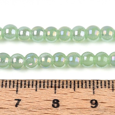 Electroplate Imitation Jade Glass Beads Strands GLAA-T032-J4mm-AB03-1