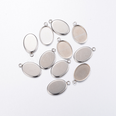 Tarnish Resistant 304 Stainless Steel Pendant Cabochon Settings STAS-H383-12P-1