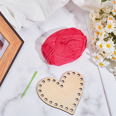 DIY Heart Wood Knitting Loom Kits DIY-CY0003-10B-1