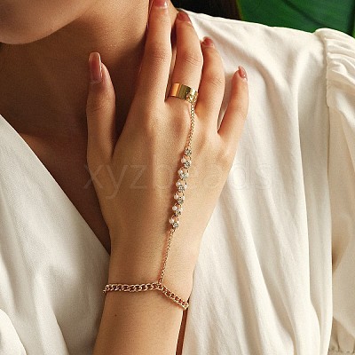 Alloy Rhinestone Link Bracelets FS-WG01CCF-09-1