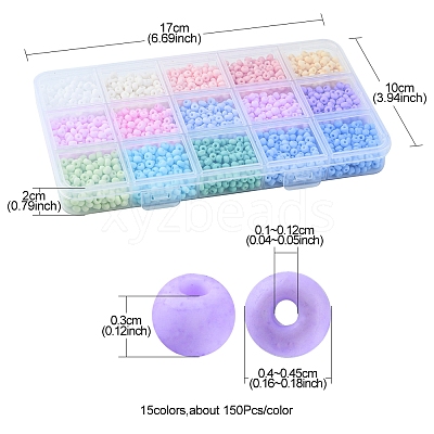 2250Pcs 15 Colors 6/0 Glass Seed Beads SEED-YW0002-09-1