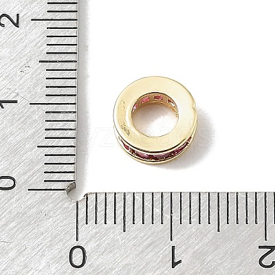 Brass Micro Pave Cubic Zirconia European Beads CU-CBA389D-05G-02-1