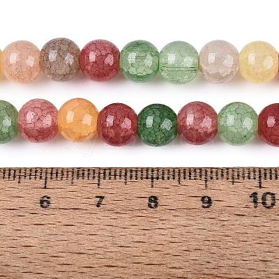 Baking Paint Crackle Glass Beads Strands GLAA-Q106-03A-13-1