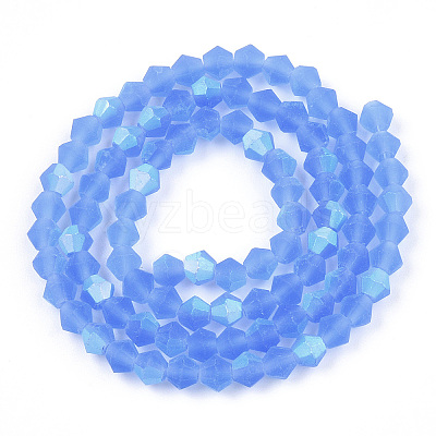 Imitate Austrian Crystal Bicone Frosted Glass Beads Strands EGLA-A039-T4mm-MB07-1