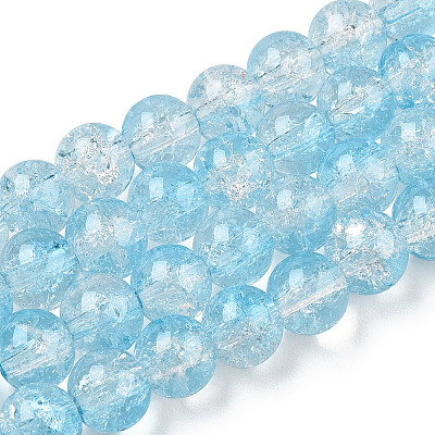 Transparent Crackle Baking Paint Glass Beads Strands DGLA-T003-01C-06-1