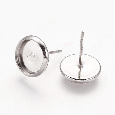Brass Stud Earring Settings IFIN-Q006-P-NF-1