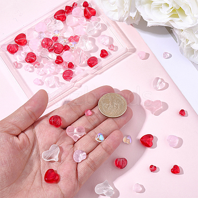 100Pcs 5 Styles Transparent Glass Beads GLAA-SC0003-14-1