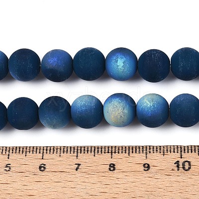 Frosted Opaque Glass Beads Strands GLAA-T032-P10mm-MBB14-1