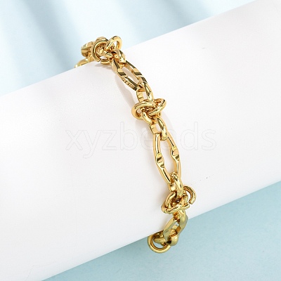 304 Stainless Steel Knot Link Chain Bracelets BJEW-F536-06G-1
