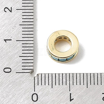 Brass Micro Pave Cubic Zirconia European Beads CU-CBA389D-05G-01-1