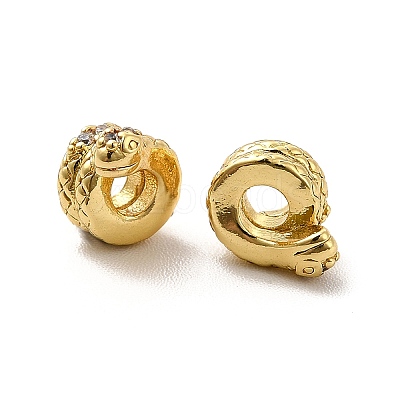 Rack Plating Brass Micro Pave Cubic Zirconia Beads KK-C010-20-1