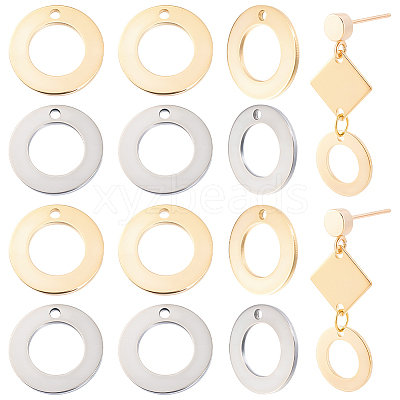 120Pcs 2 Colors 201 Stainless Steel Charms STAS-BC0010-54-1
