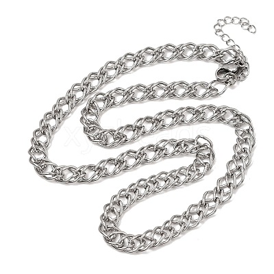 6.5MM 304 Stainless Steel Double Link Chain Necklaces for Women Men SA-CBA37BC-22P-1