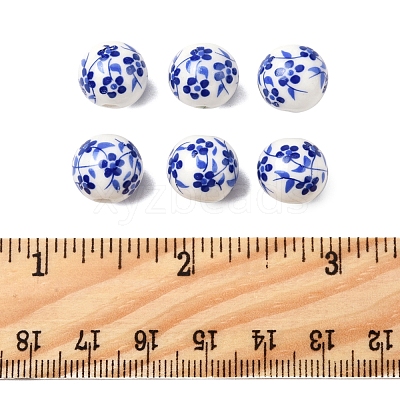 50Pcs Handmade Blue and White Porcelain Beads PORC-FS0001-07-1