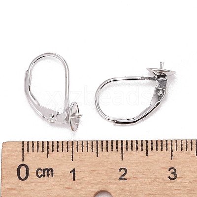 Anti-Tarnish Rhodium Plated 925 Sterling Silver Leverback Earring Findings STER-I017-084I-P-1