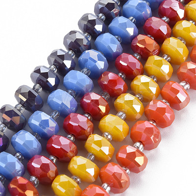 Electroplate Glass Beads Strands EGLA-N041-009-1