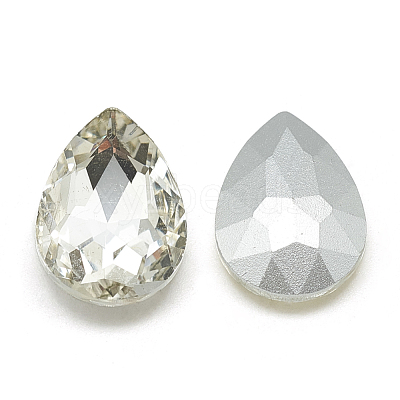 Pointed Back Glass Rhinestone Cabochons RGLA-T081-13x18mm-01-1