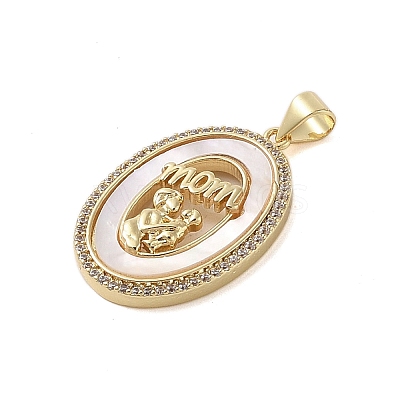 Brass Micro Pave Clear Cubic Zirconia Pendants KK-I712-51G-06-1
