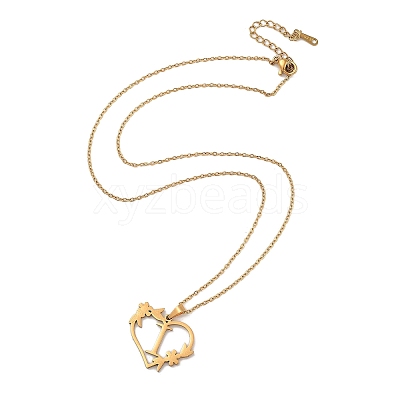 PVD Vacuum Plating 201 Stainless Steel Pendant Necklaces NJEW-R267-02J-G-1