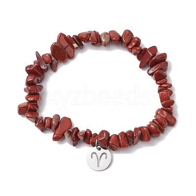12Pcs 12 Styles Constellations Guardian Gemstone Stretch Bracelets BJEW-JB11147-1