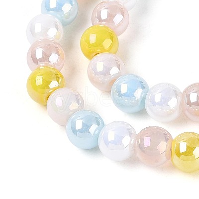 Electroplate Glass Beads Strands X-EGLA-N019-6mm-02-1